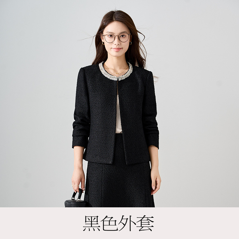 法式小香风千金感短外套女2025秋季新款高级感小个子名媛时尚套装|undefined