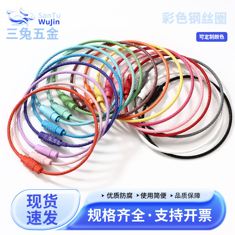 Colorful Steel Wire Rings Candy-Colored DIY Keychain Accessories Macaron Keychain Rings Lanyard Closed Rings Colorful Steel Wire Rings Candy-Colored DIY Keychain Accessories Macaron Keychain Rings Lanyard Closed Rings