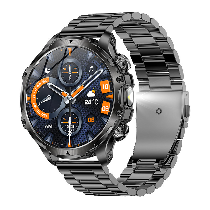 Bracelet, travel battery, sports watch protected from dust, water and shock, big battery, tracks heartbeat, measures blood pressure