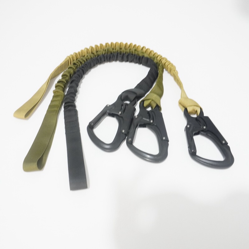 Elastic Airdrop Safety Rope Outdoor Tactical Quick Hanging Frog Hanging Buckle Double-headed Quick Release Lock Buckle