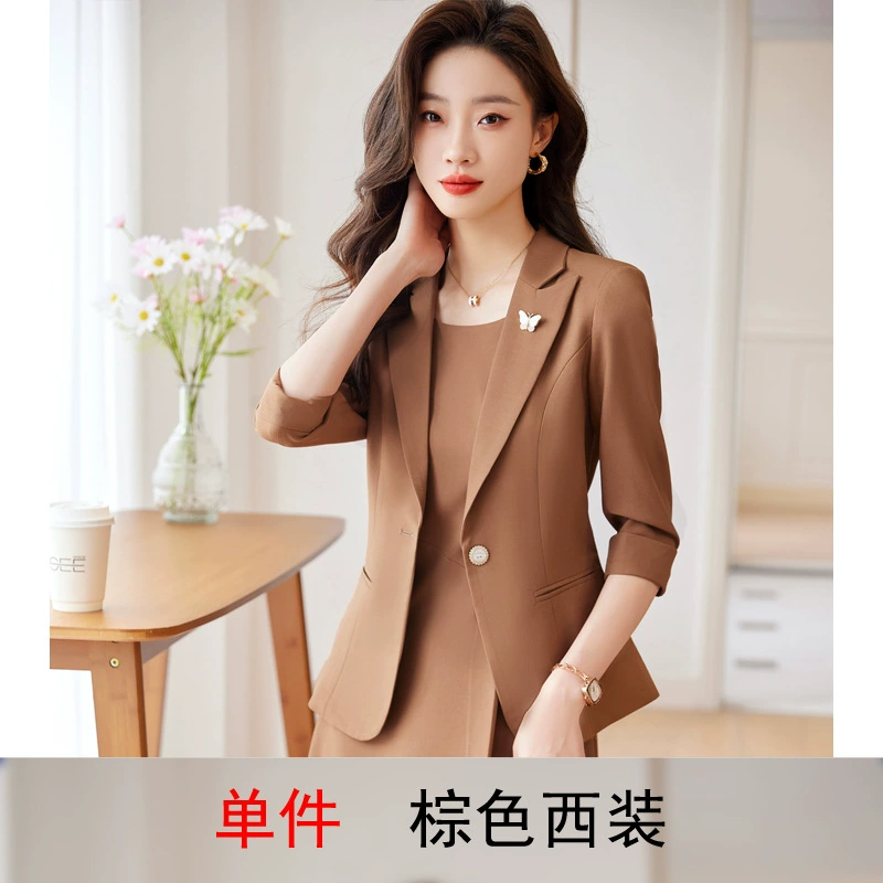 Парадный летний костюм-пиджак в составе набора платье, Slim fit
