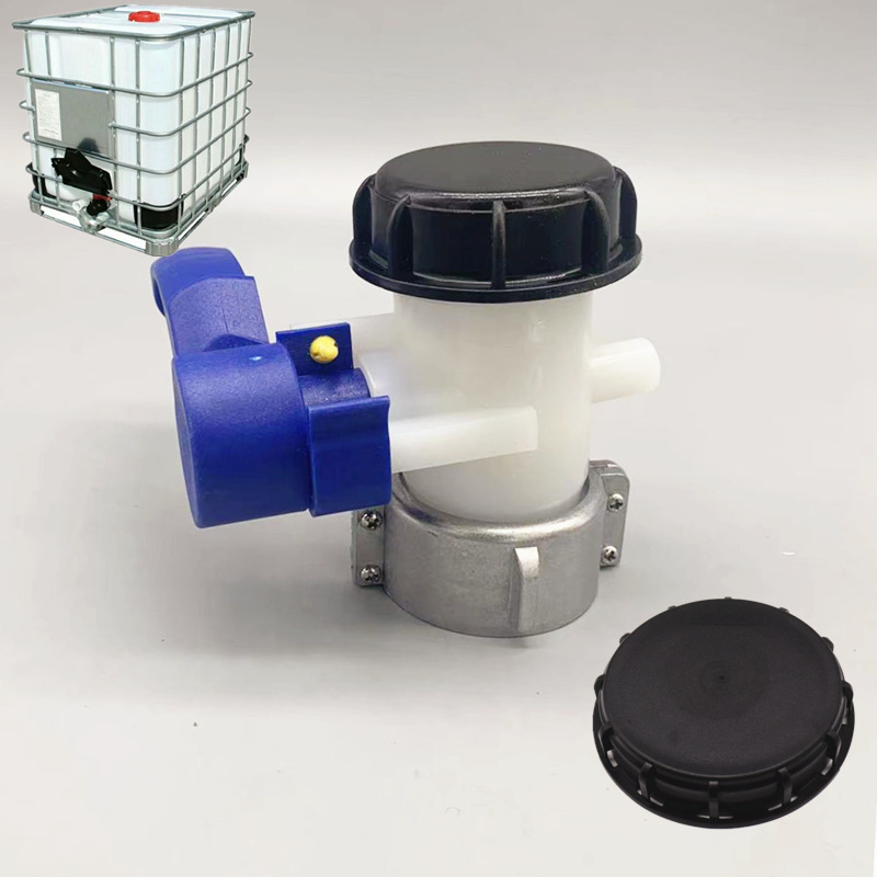 Interruptor de barril químico transfronterizo SCHUTZ barril IBC Válvula de barril IBC Ton interruptor de barril IBC Ton barril válvula de mariposa S75 * 6