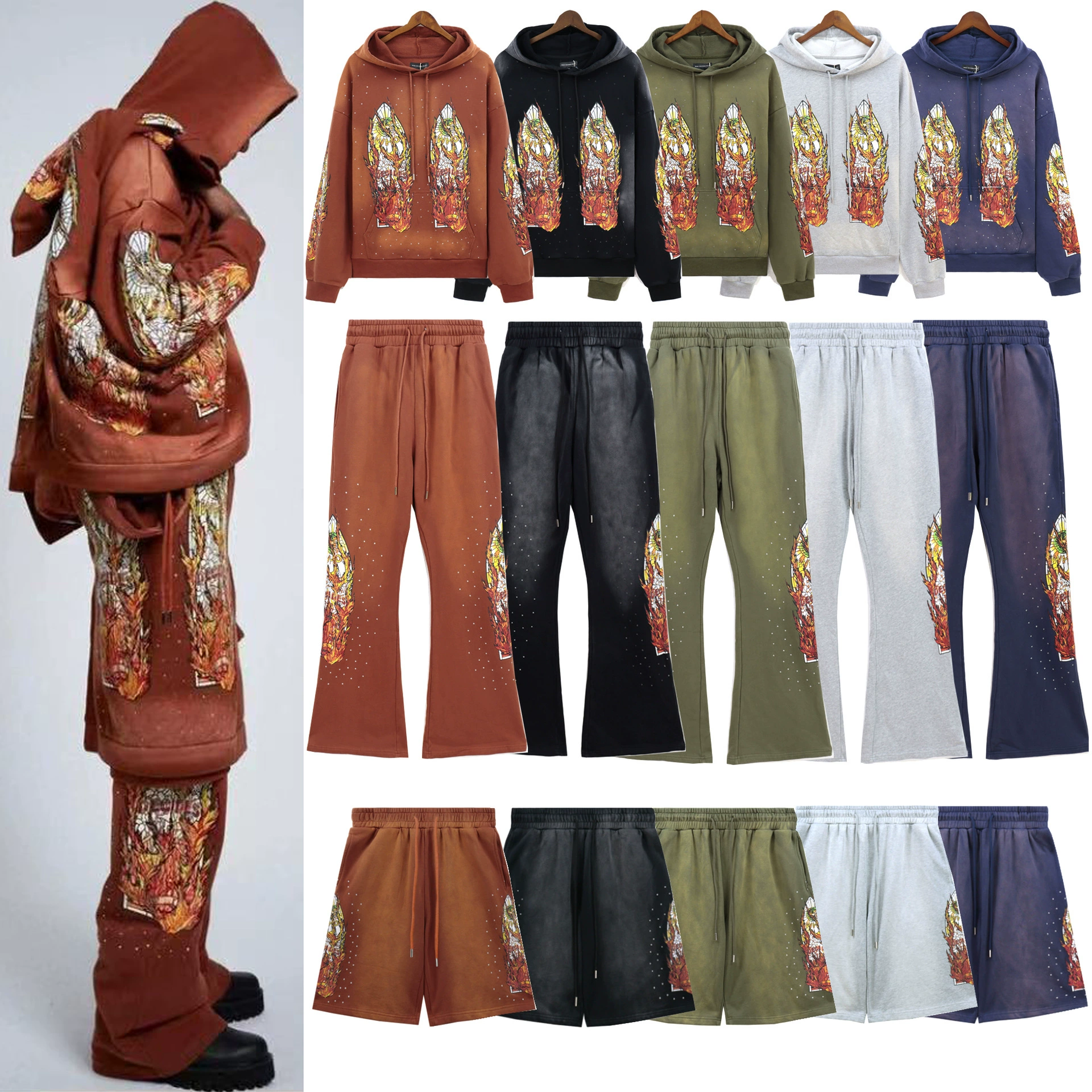 Европейский и американский бренд Who Decides War толстовка с капюшоном хип-хоп свитер спортивный повседневный костюм микро-длинные брюки