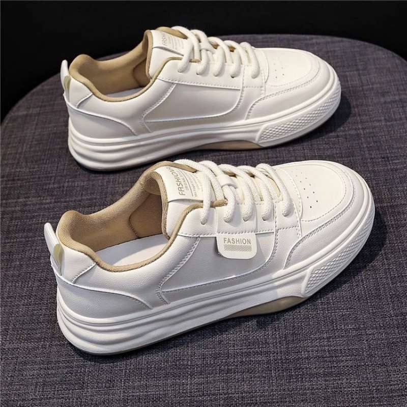 Zapatos gruesos, zapatos deportivos, 2025, zapatos blancos de cuero de estilo explosivo, zapatos de mujer de todo fósforo de nuevo estilo para mujer, zapatos de fondo de otoño, zapatos casuales