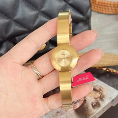 Mishali/Milisa Golden Small Dial Simple European Women's Cool Style Engraved Ladies Watch