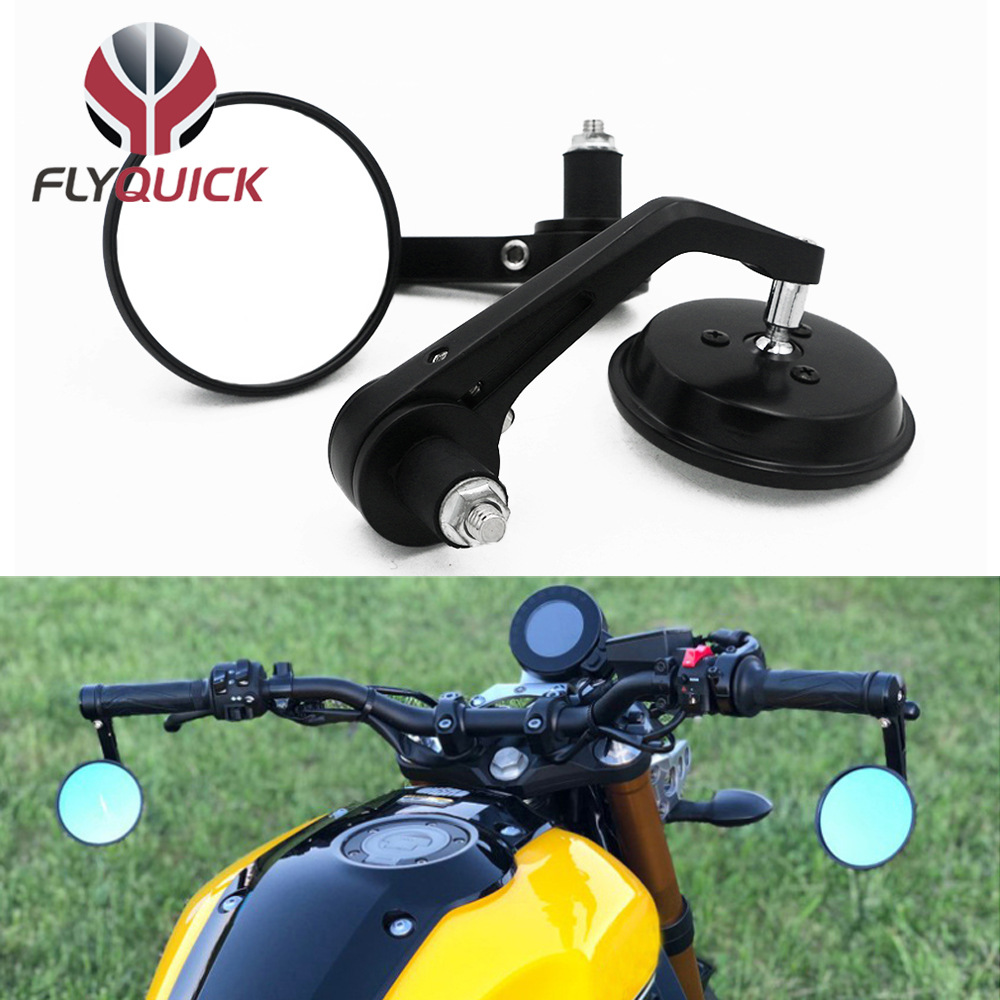 FLYQUICK transfronteriza Venta caliente retro modificado manija de la motocicleta espejo retrovisor manija trasera espejo redondo espejo decorativo