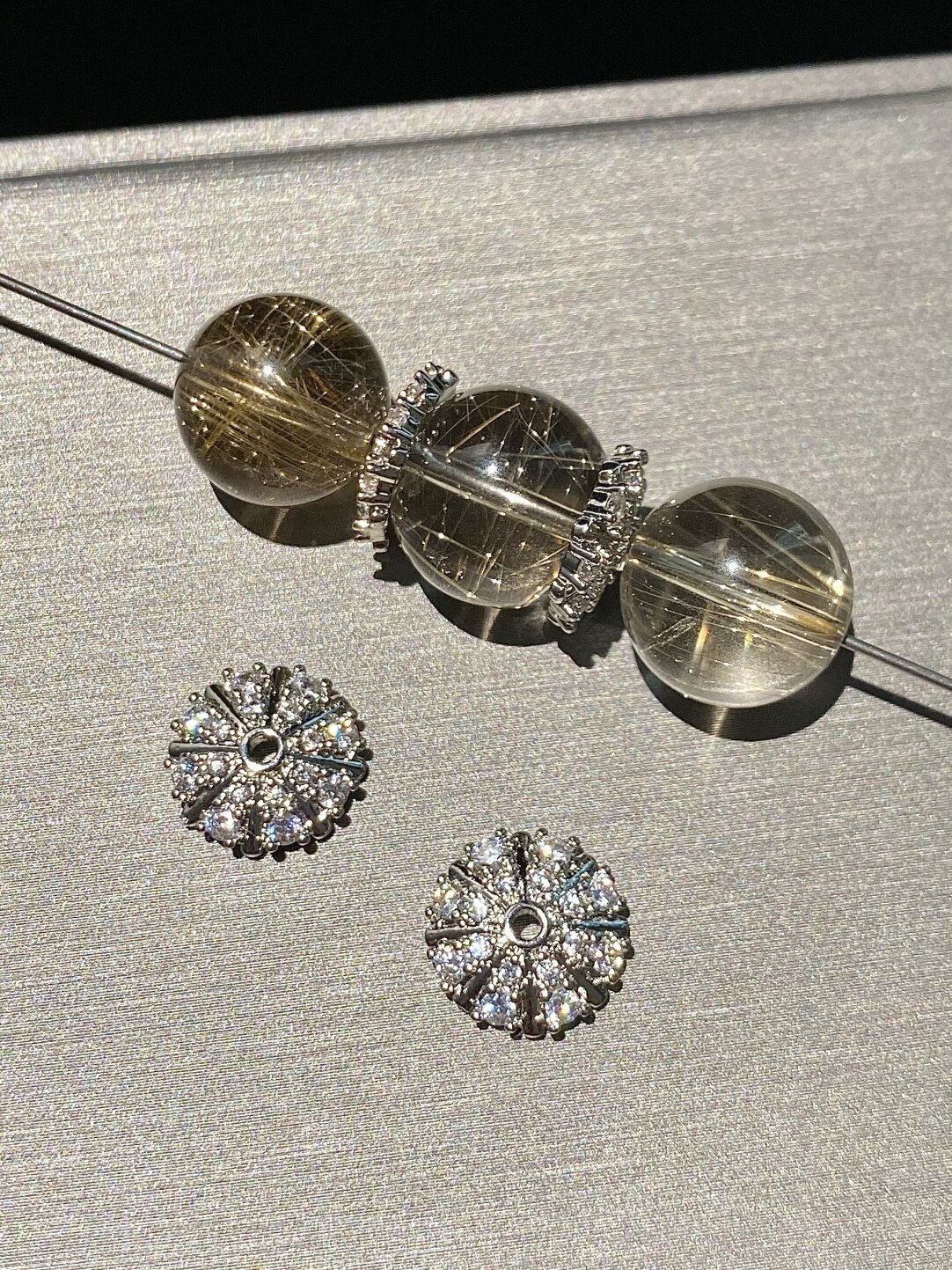 Color-Preserving 14K Gold-Filled Micro-Paved Zircon Crystal Accessories DIY Flower Tray Cap Spacer Beads Handmade Beaded Necklace Bracelet Accessories