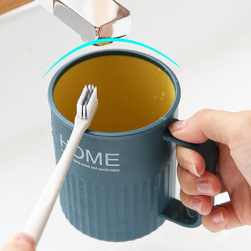 Vaso redondo de dos colores para uso doméstico, vaso para cepillarse los dientes y enjuagar, vaso de agua simple de plástico grueso, vaso para cepillo de dientes, vaso para parejas.