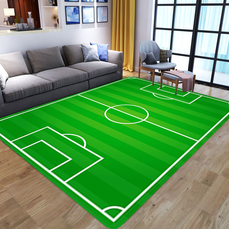 Serie de campo deportivo transfronterizo alfombra decorativa del piso dormitorio casa alfombra del piso campo de fútbol juego impresión hogar sala de estar