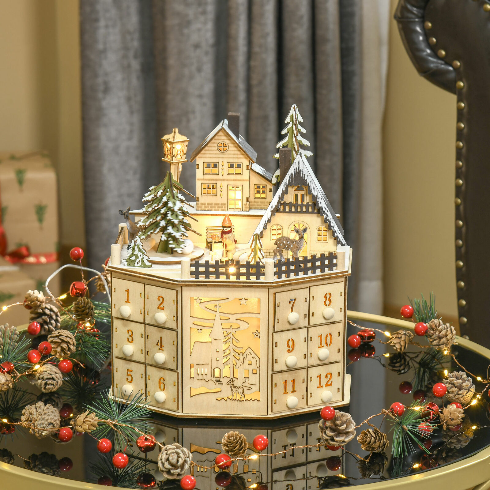 3328g Weight Calendar ornaments Event & Party Supplies 1 Piece Quantity Party, Festival Occasion Wood Material Christmas Festival Christmas House, Christmas Tree Pattern Retro, Classic Style Style Christmas Retro Classic Style Christmas House Christmas Tree Wood Party Festival Calendar Ornaments Decorations Table Decoration 1
