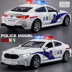 合金警车儿童玩具车大号仿真汽车模型特警公安男孩玩具小汽车