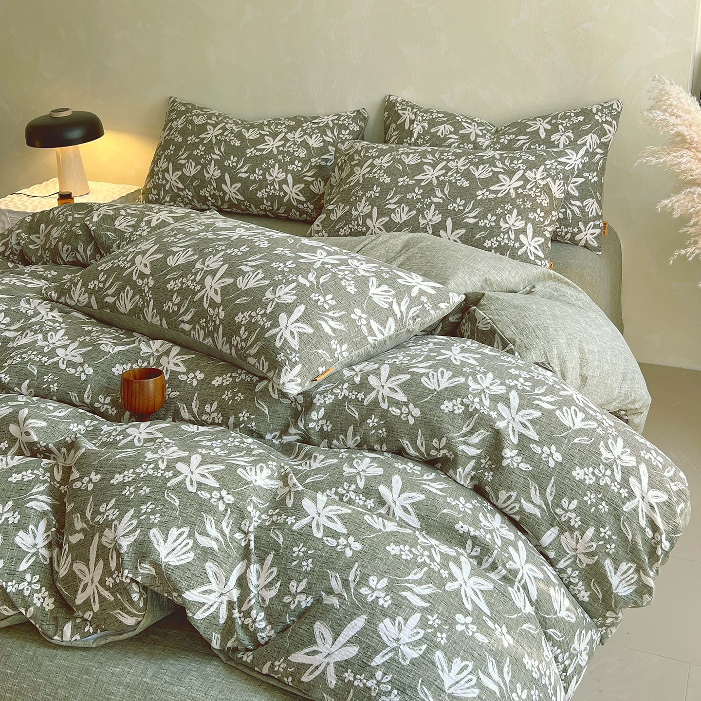 Nuevo algodón de alto peso, lino de cuatro piezas, ropa de cama desnuda para dormir, sábanas gruesas, cubierta de colchón de tres piezas