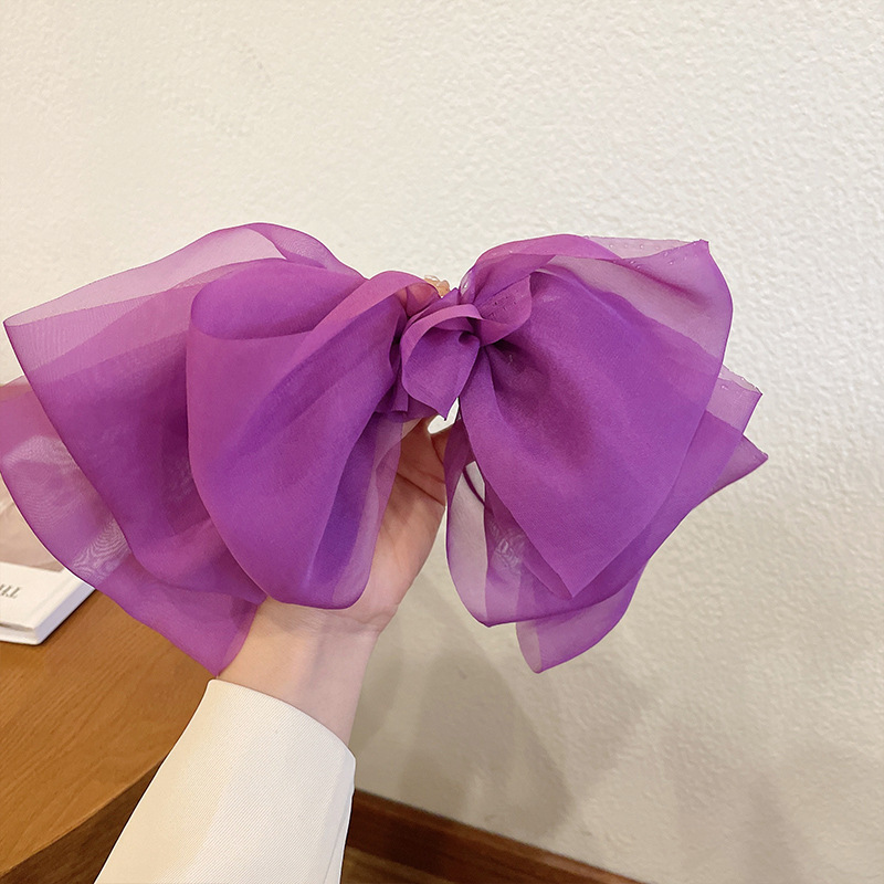 韓国の東大門の超仙の蝶結びのヘアピンのネットの糸の布芸の気質のスプリングは髪飾りの後頭部の飾りを挟みます。|undefined