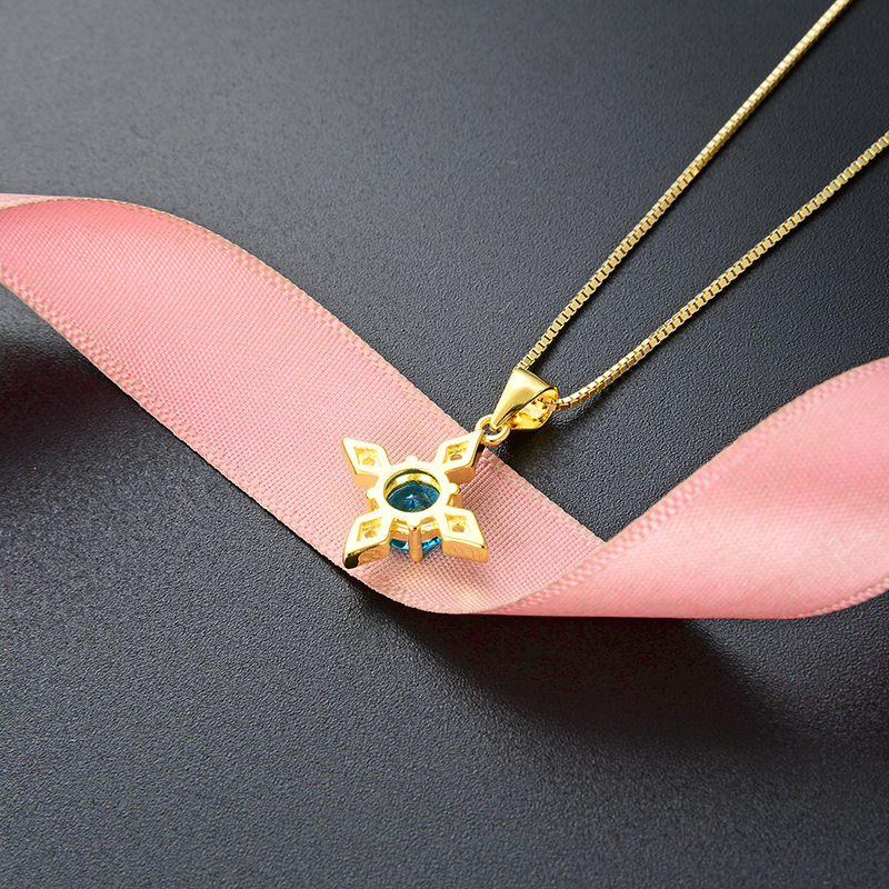 S925 flor de plata esterlina colgante de zircón femenino estilo coreano ligero nicho diseño de alta calidad colgante de plata joyería al por mayor