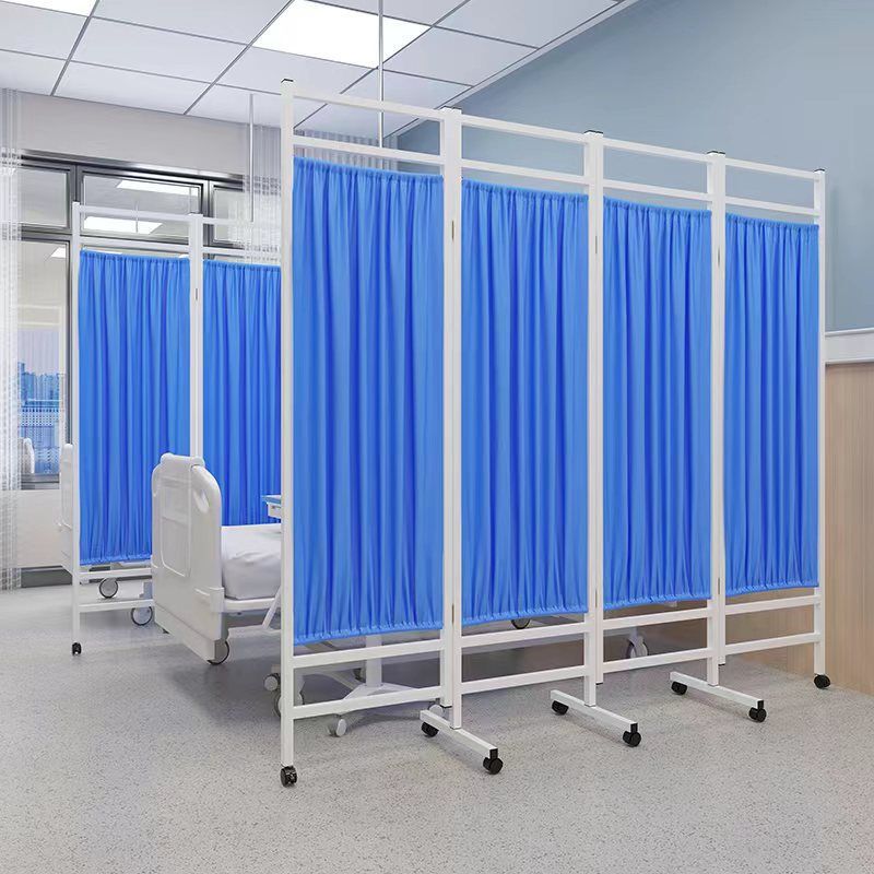 Medical Screen Hospital Clinic Hospital Health Massage Iron Fabric Partition Foldableing with Wheels Mobile Foldableing Screen