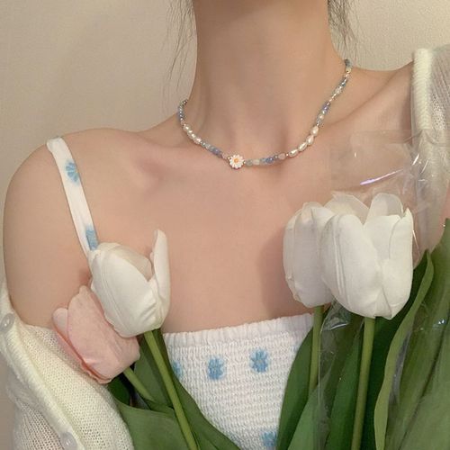 Summer Sweet Daisy Bead Necklace for Women 2025 New Arrival Fresh Uncommon Design Fashion Versatile Clavicle Chain