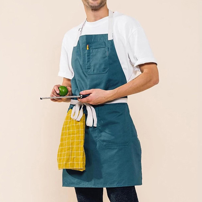 Amazon delantal de lona de moda japonesa logotipo personalizado arte cocina pintura de restauración hombre y mujer delantal de ropa de trabajo