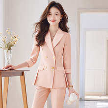 职业套装女2024新款韩版时髦网红修身西装轻熟风气质炸街两件套