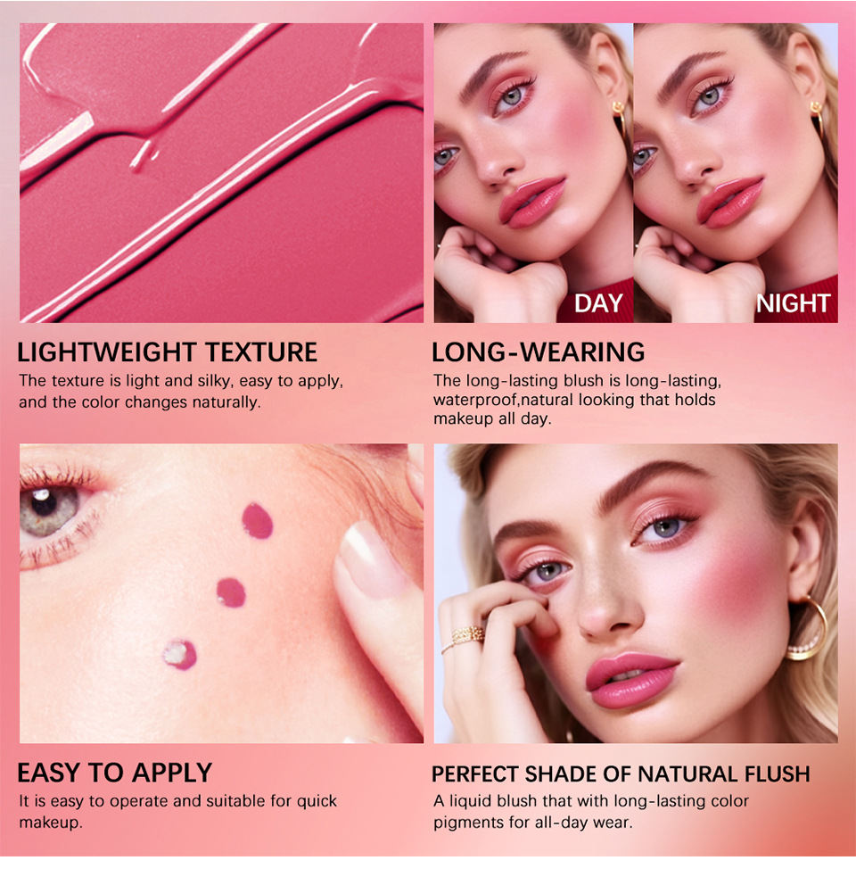 Lakerain Nine-color Liquid Blush is a natural, dazzling, long-lasting matte, smooth and delicate contour blush undefined