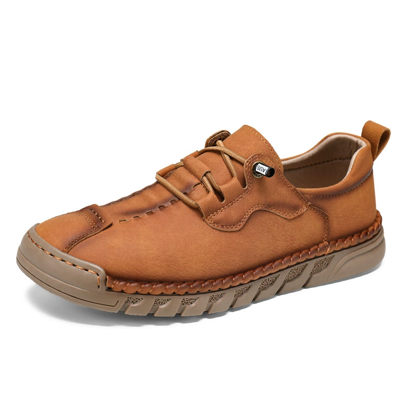 A755 мужская обувь ручной работы повседневная обувь на открытом воздухе кожаная обувь весенняя низкая банда стежка с плоским дном
