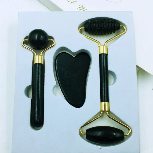 Double-ended jade beauty roller, facial roller massager, jade massager, roller massage stick set