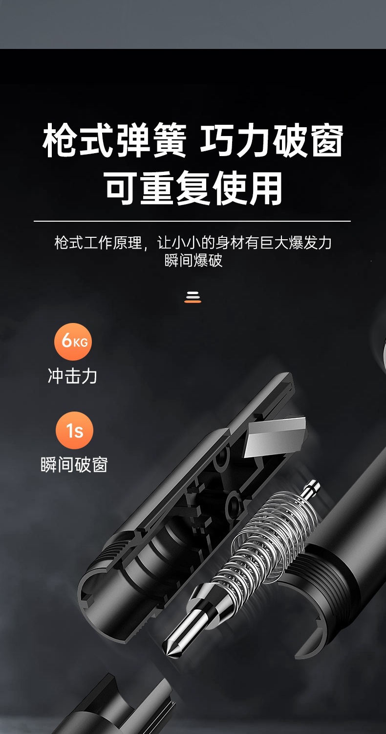 Car safety hammer, multifunctional vehicle-mounted window breaker, portable emergency life-saving tool, one-second window-breaking escape hammer
