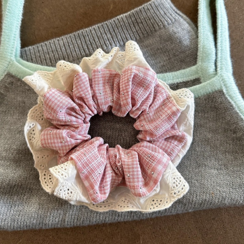 핑크 체크 무늬 핫 다이아몬드