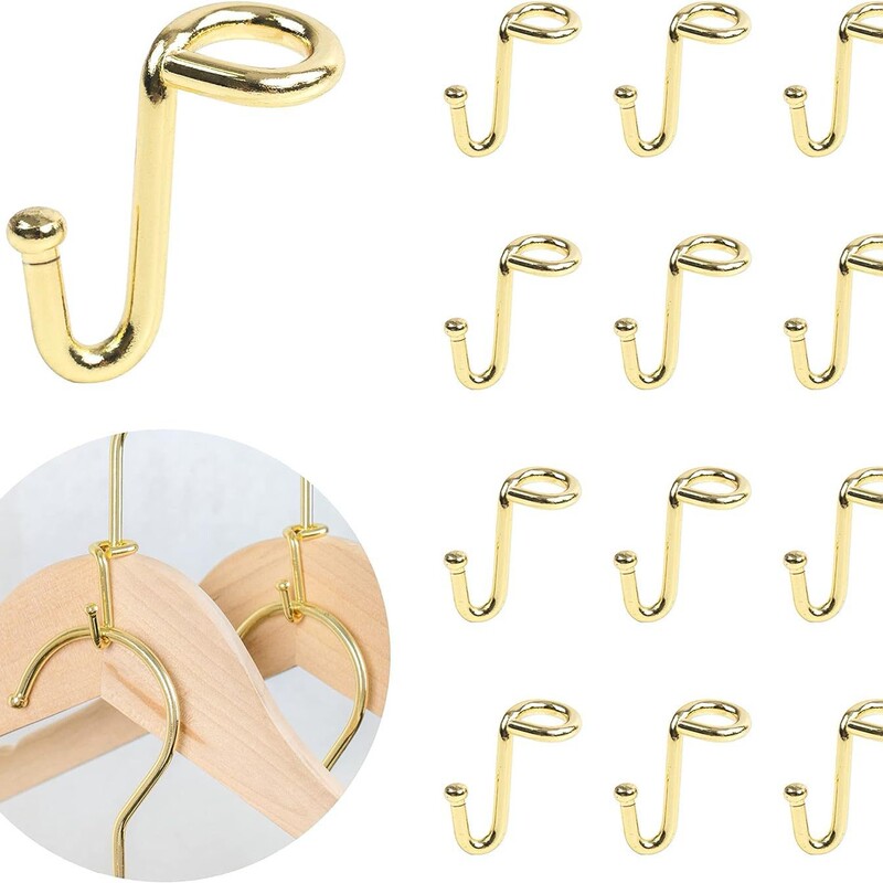 Clothes Hanger Connector Hook, Pants Rack Connector Hook, Extension Clip, Storage Hook, Space-Saving Hanger Extender, Stacking Connector Hook