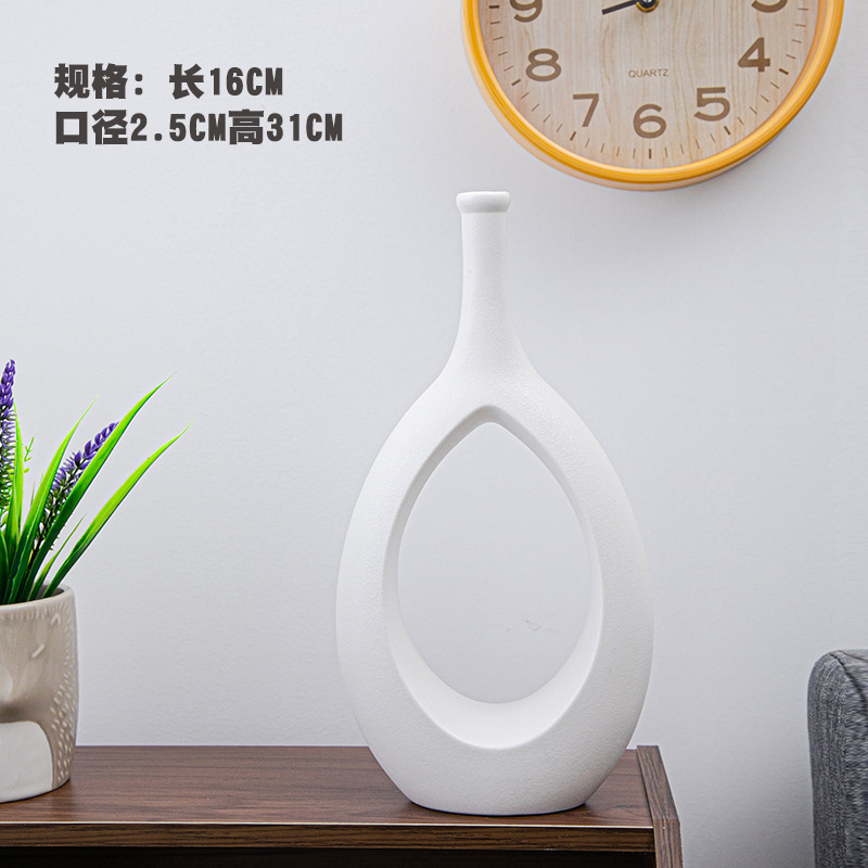 Florero decorativo de cerámica, diseño artístico, ideal para sala de estar, pasillo o habitación, decoración suave y elegante