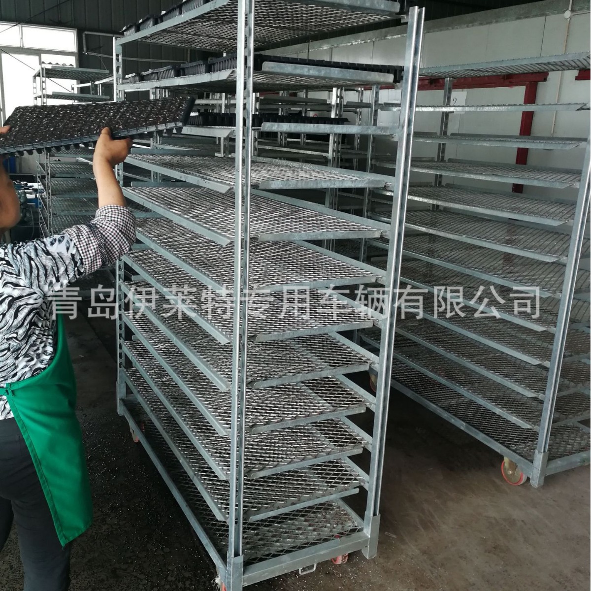 厂家供应花卉物流网状花架子，周转工具台车，多层花车拆卸方便