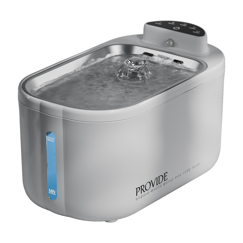 Dispensador de agua para gatos, inalámbrico de acero inoxidable, desenchufado, ciclo automático, recipiente para beber, bebedero para mascotas de gran capacidad móvil