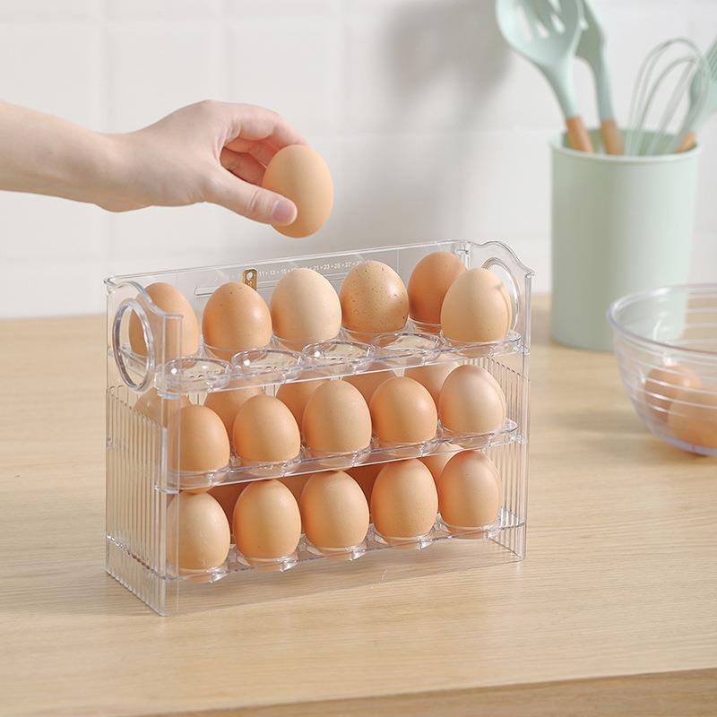 Huevera Giratoria para Puerta Lateral de Refrigerador PET con Volteo Automático para Cocina