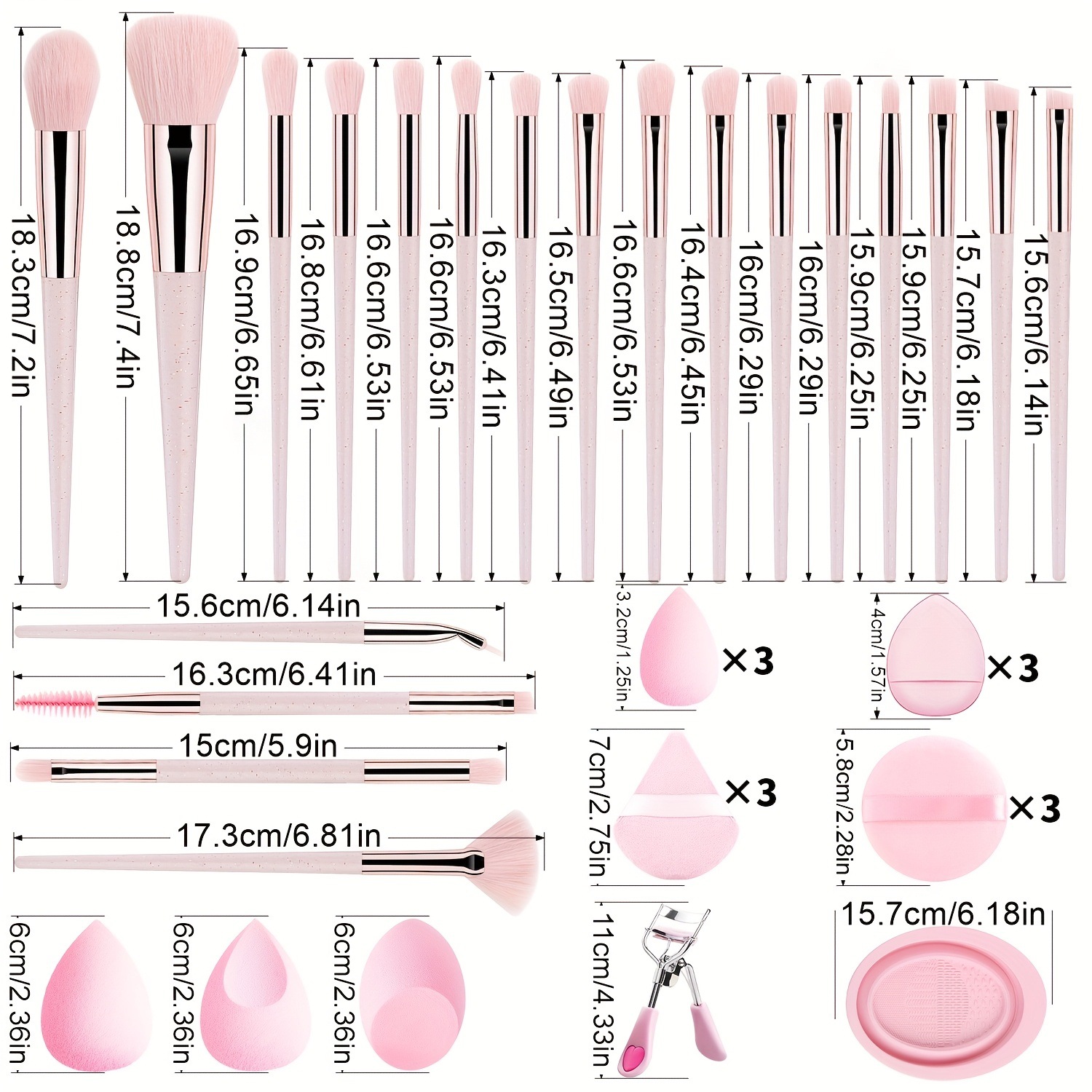 37pcs transfronterizos pincel de maquillaje polvo conjunto Amazon explosión caja de herramientas de maquillaje conjunto de herramientas de maquillaje conjunto