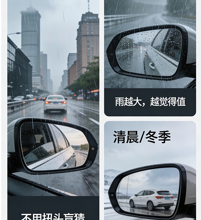 Car accessories: rain and fog repellent, car glass water repellent, car rearview mirror defogger, rain remover, glass cleaner
