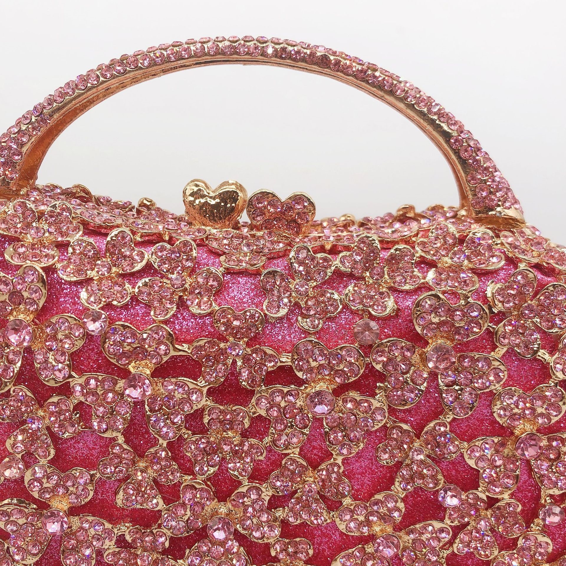 Clutch bag diamantes de trébol cena bolsa de metal vacío bolsa de mano de mujer cadena de hombro mochila de aleación