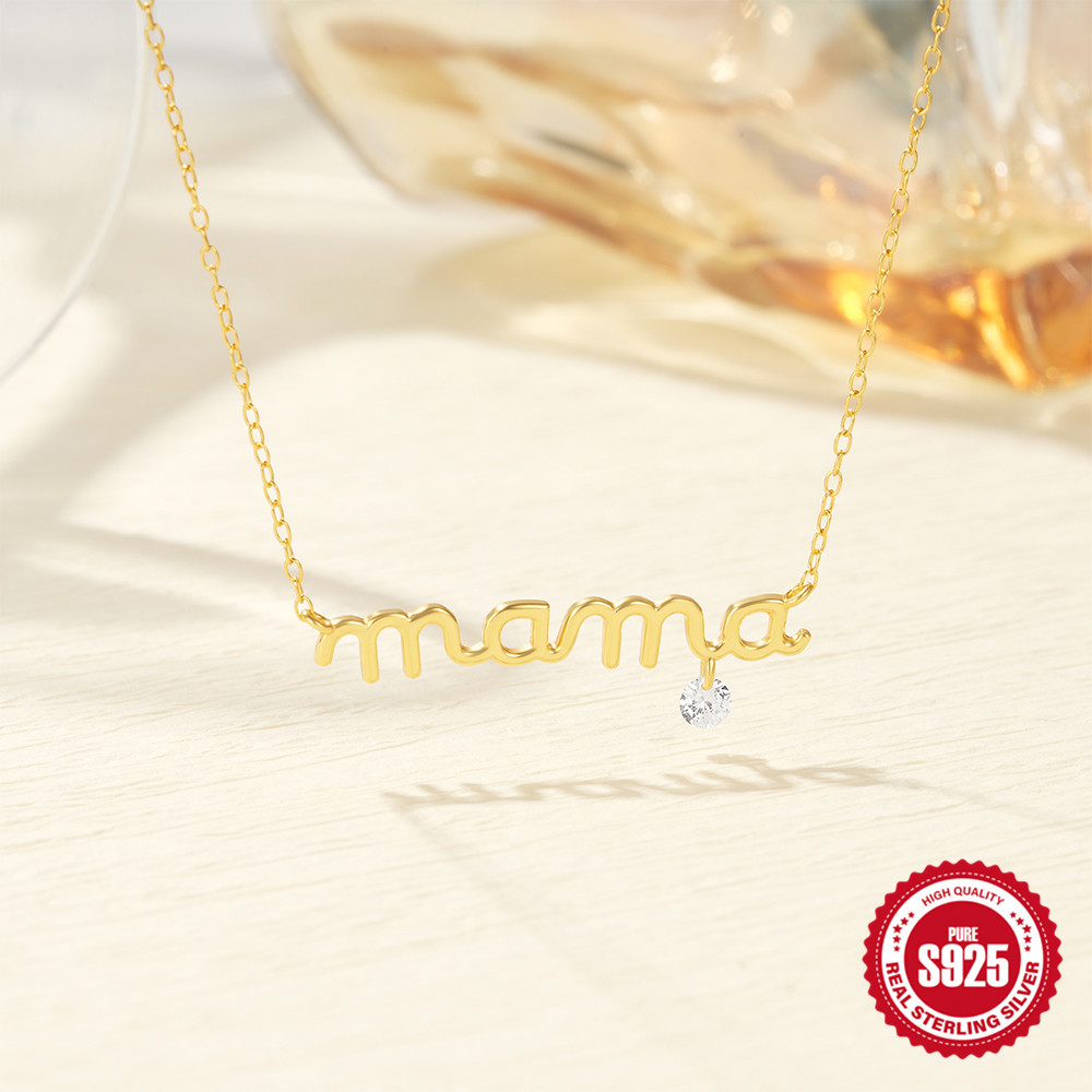 Geometric, Letter Pattern 925 Sterling Silver Geometric Letter Pendant Necklace