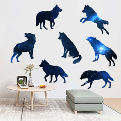 廠家新款多款星空狼自粘牆貼畫客廳臥室兒童房玄關裝飾壁畫KSY188