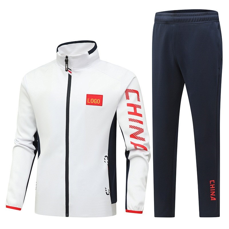 Chinese team sports suit spring and autumn male and female student sports meeting class uniform martial arts coach uniform group uniform running clothing