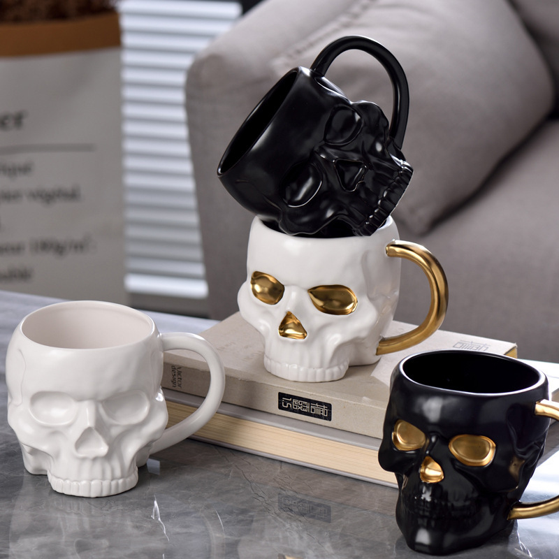 Skull Bar Taza de agua Taza de cerámica Taza de café de oficina Taza de nicho moderna