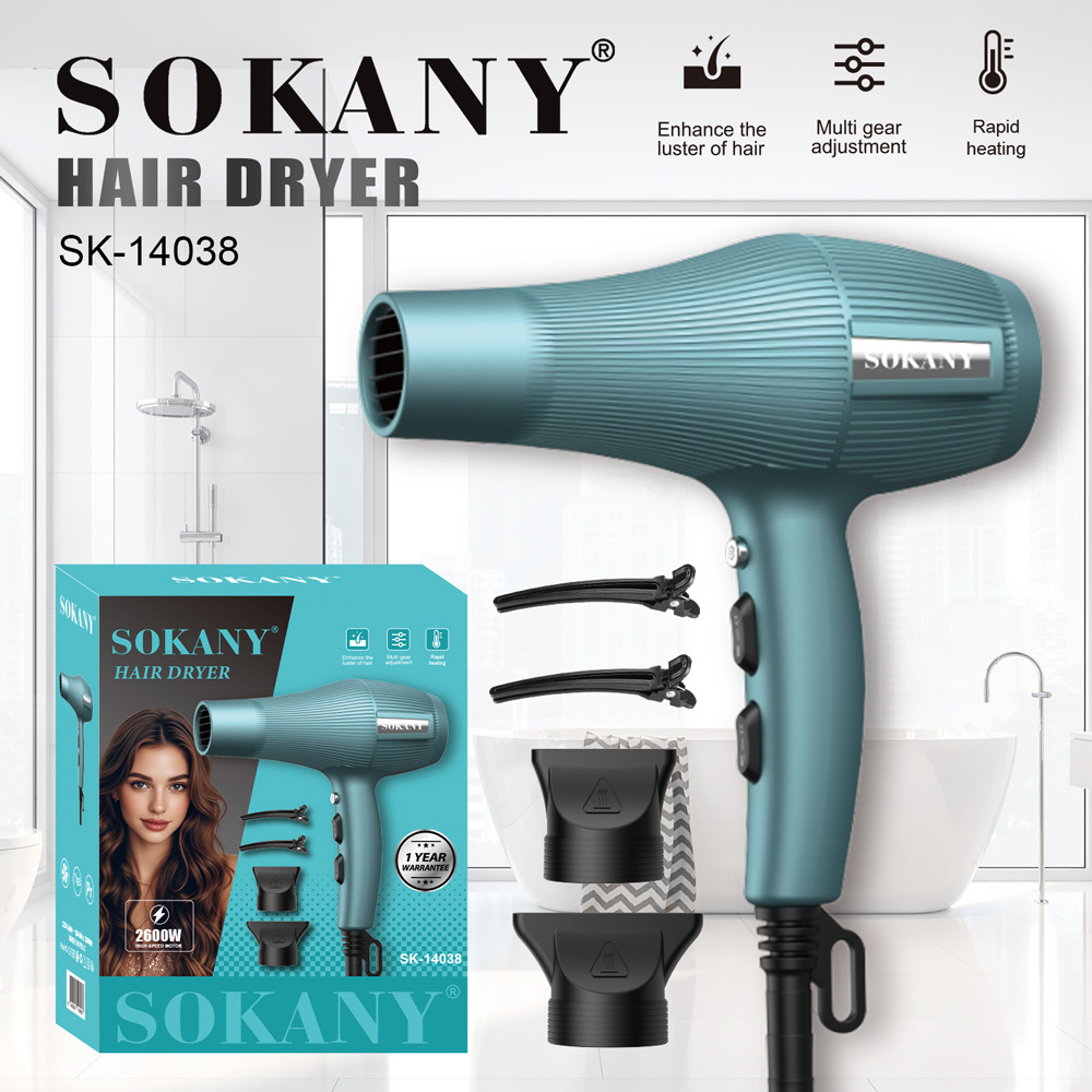 Hot Selling Sokany14038 Hair Dryer Household Women's Hair Dryer Quick-Drying Hair Care Hair Dryer Hair Dryer