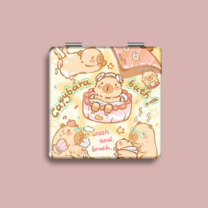 Lindo espejo pequeño Sanrio Kulomi espejo de maquillaje portátil de alto valor espejo de maquillaje portátil dormitorio de estudiantes espejo de maquillaje plegable
