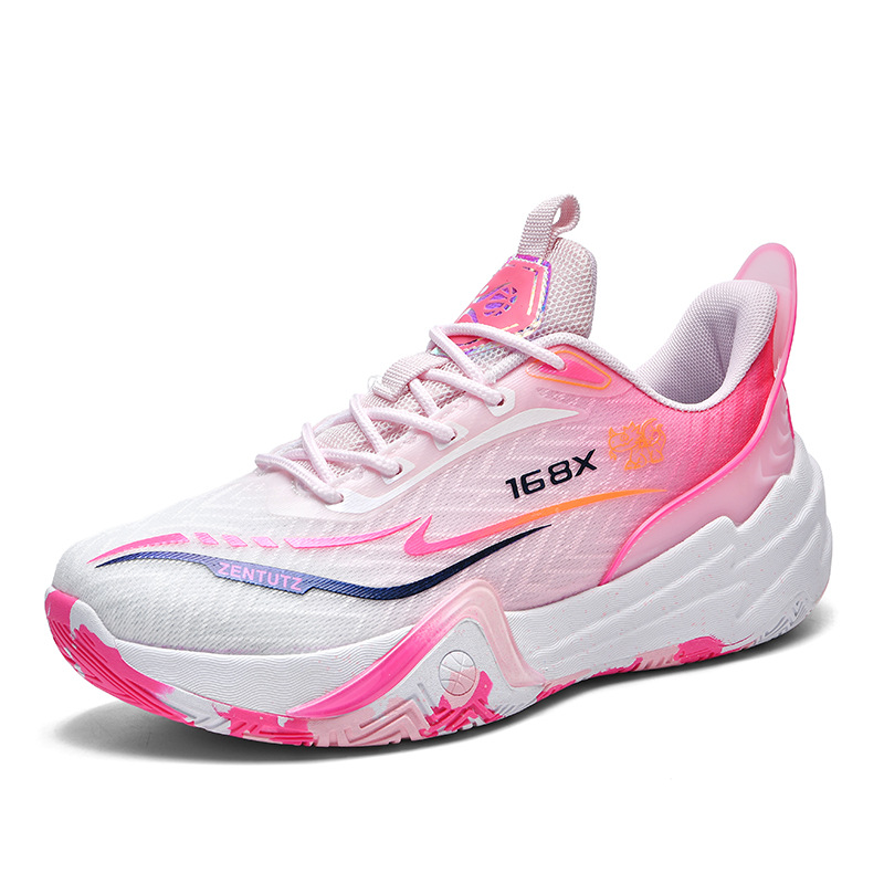 Primavera de moda nuevo tipo de zapatos de baloncesto Duan Duan para hombres mallas respirables zapatos de alta altura antideslizantes fricción sonido