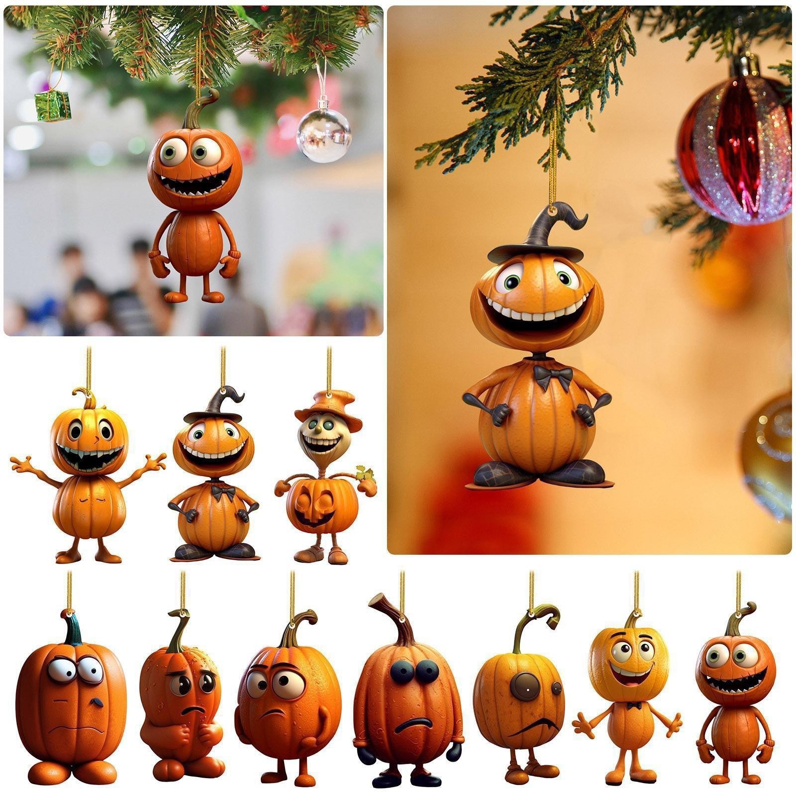 Halloween transfronterizo acrílico calabaza colgante transfronterizo espejo retrovisor colgante remolque de automóvil de vacaciones