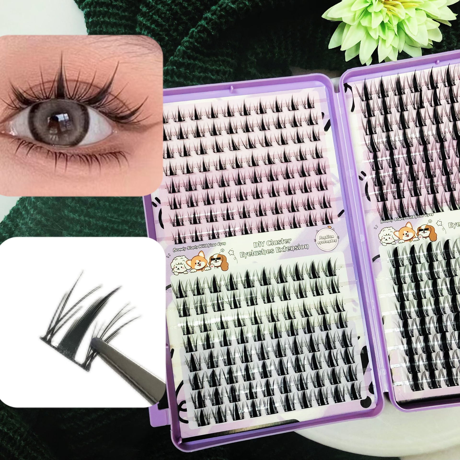 32 rows of dense DlY lashes 090
