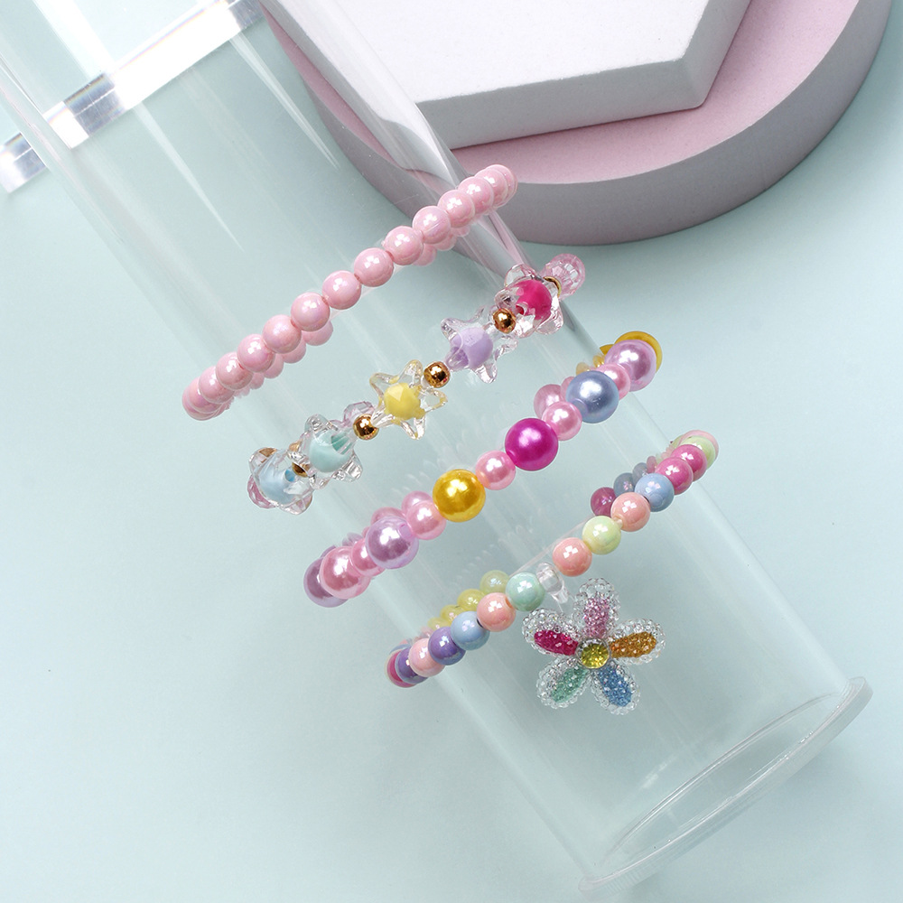 Mignon Star Fleur Plastique Perlé Filles Bracelets display picture 3