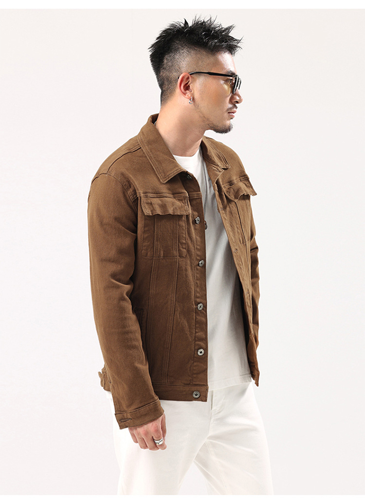 Men's Denim Jacket Slim Fit Cotton Simple Autumn Style_voghion.com