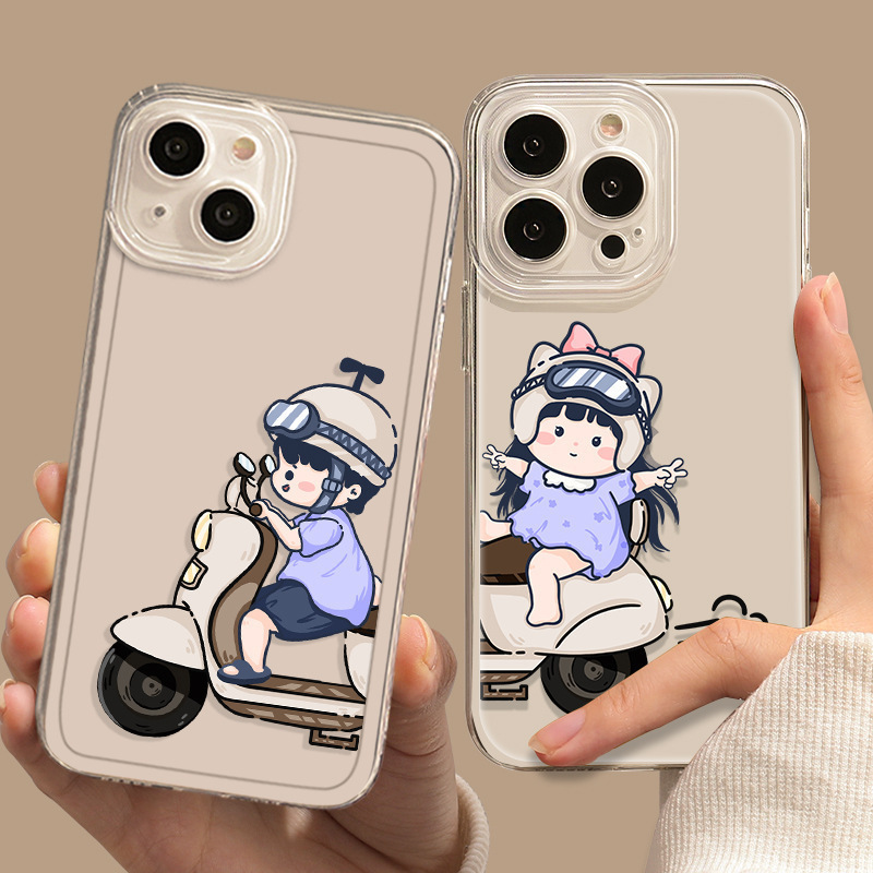 Suitable for Couples Apple 14 Phone Case Iphone13Pro12Mini11 Transparent Xsmax Anti-Fall and Durable