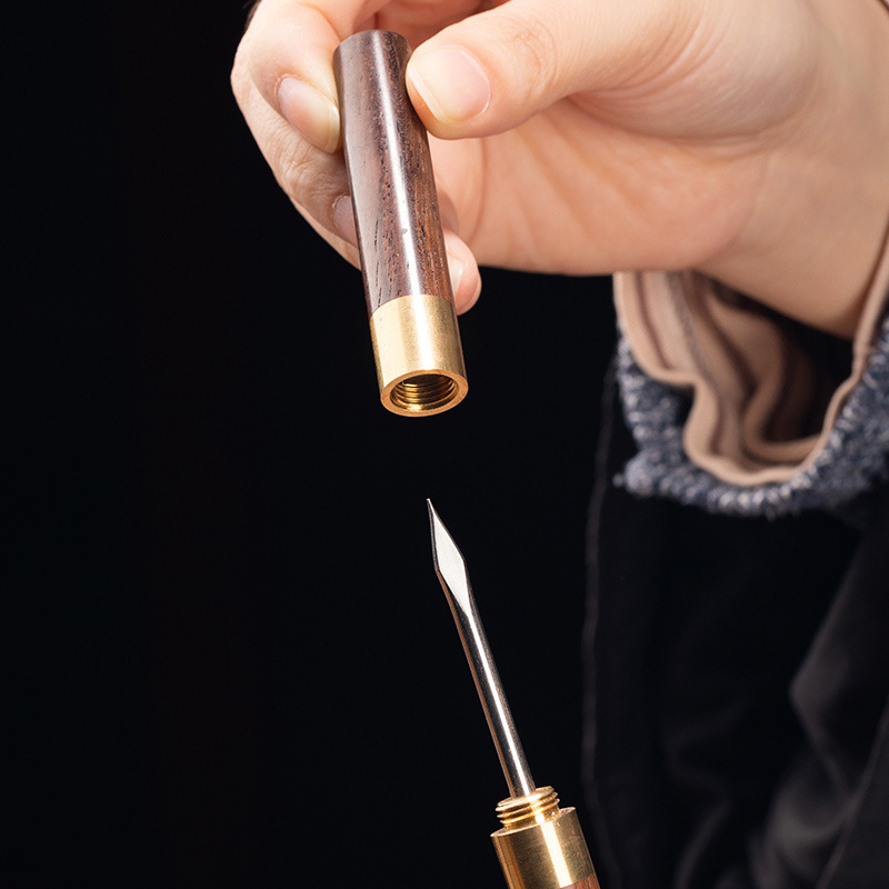 Cuchillo de té de ébano pu'er aguja de té cono de té palanca de Té Negro herramienta de té abierta juego de té de Kung Fu ceremonia del té accesorios logotipo fijo
