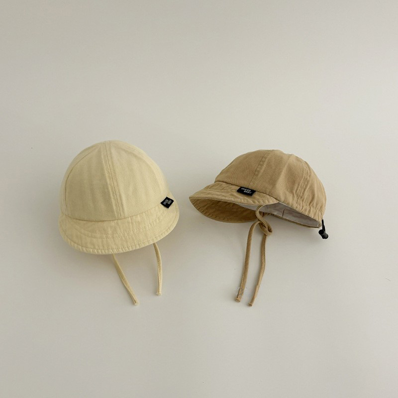 Sombrero infantil coreano para mujeres primavera y otoño coreano sombrero de brida suave sombrero de sol para bebés varones sombrero de verano de color sólido