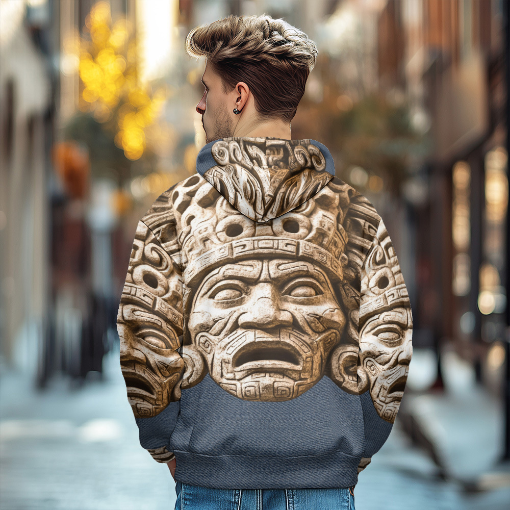 Giacca in cotone con cappuccio e cerniera da uomo invernale con stampa digitale europea D953_voghion.com